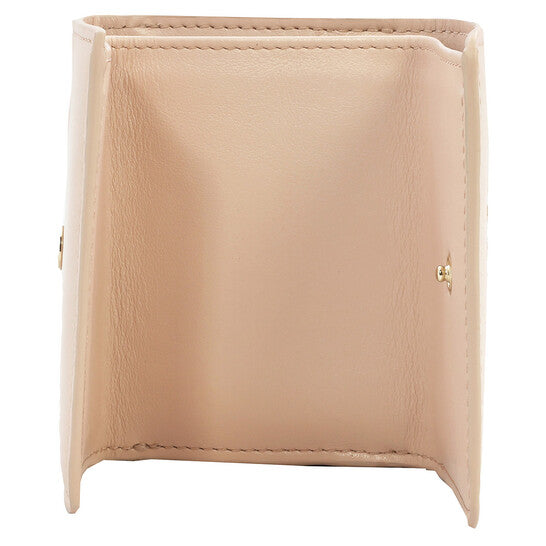 Ladies Cement Pink Trifold Leather Wallet