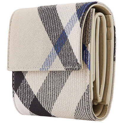 Checked Leather Wallet
