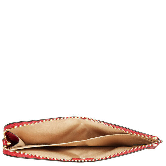 C Croc Embossed Leather Pouch