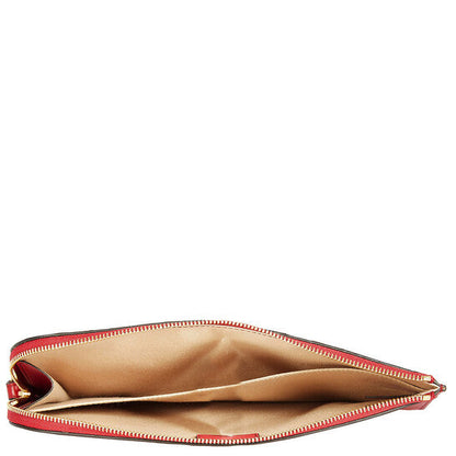 C Croc Embossed Leather Pouch