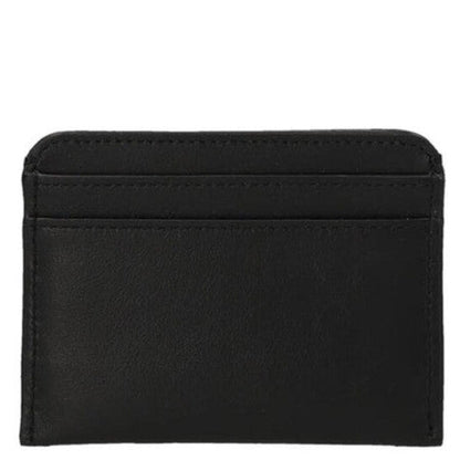 Embroidered Logo Sense Card Holder In Soft Leather