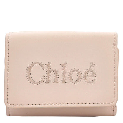 Ladies Cement Pink Trifold Leather Wallet