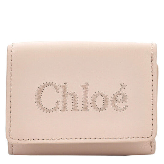 Ladies Cement Pink Trifold Leather Wallet