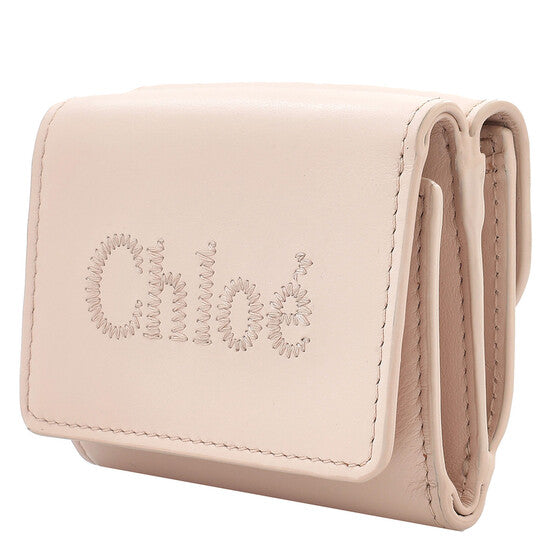 Ladies Cement Pink Trifold Leather Wallet