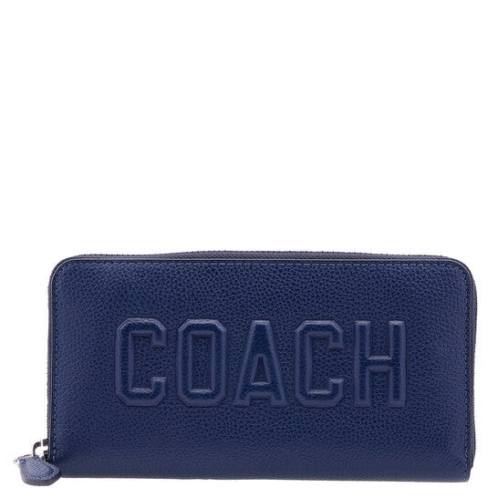 Deep Blue Accordion Wallet With Graphic