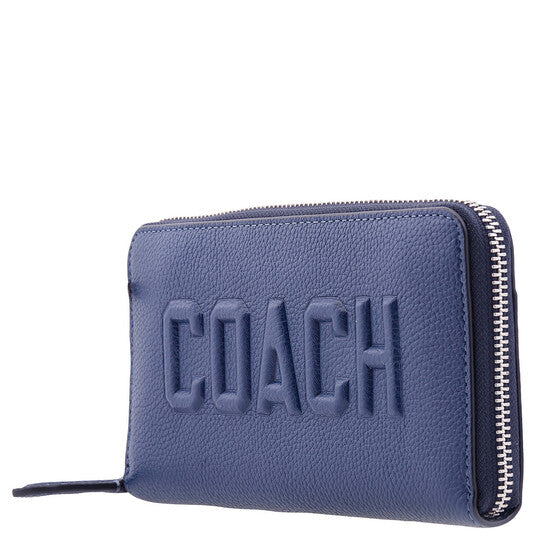 Deep Blue Accordion Wallet With Graphic