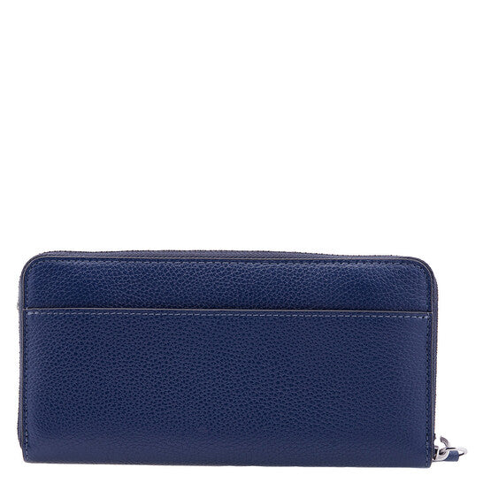 Deep Blue Accordion Wallet With Graphic