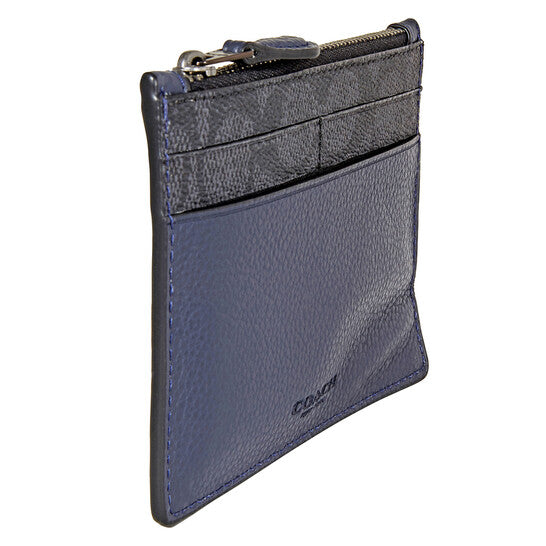 Signature Canvas Blocking Card Case-Charcoal