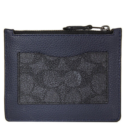 Signature Canvas Blocking Card Case-Charcoal