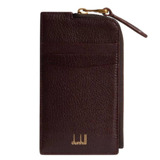Burgundy Duke Fine Zip Leather Card Case