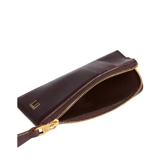 Burgundy Duke Fine Zip Leather Card Case
