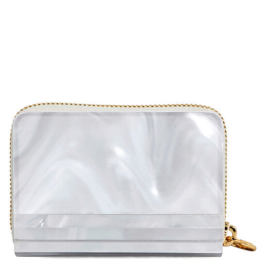 Barbara Marble Resin Coin Purse - Optic White