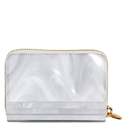 Barbara Marble Resin Coin Purse - Optic White