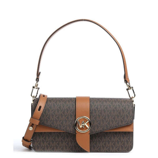 Brown/ Acron Ladies Greenwich Medium Logo Shoulder Bag