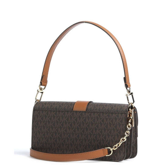 Brown/ Acron Ladies Greenwich Medium Logo Shoulder Bag