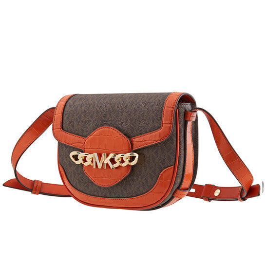 Hally Signature Logo-print Saddle Crossbody Bag