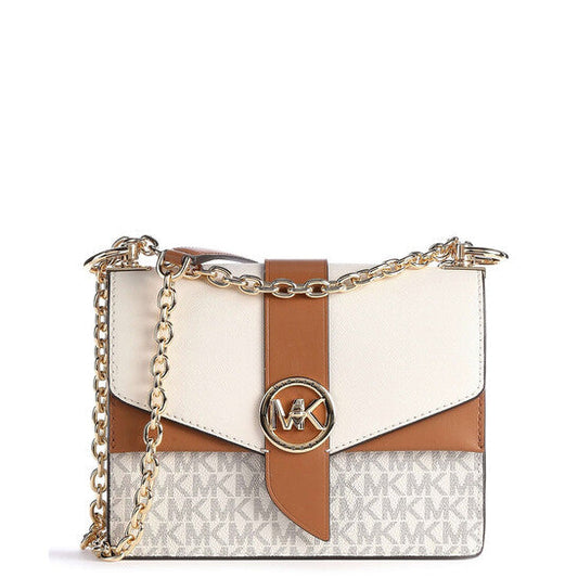 Ladies Greenwich Small Presbyopia Crossbody Bag - White/Acorn Brown