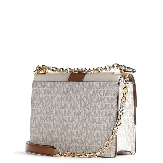Ladies Greenwich Small Presbyopia Crossbody Bag - White/Acorn Brown