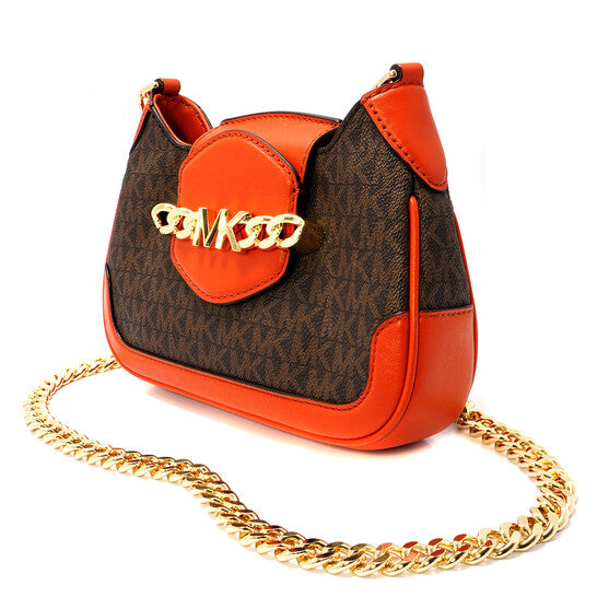 Orange Ladies Hally Extra Small Presbyopia Leather Crossbody Bag