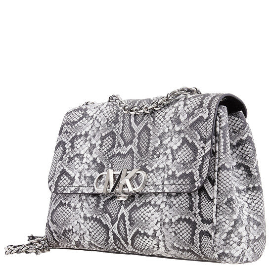 Parker Snake Embossed Leather Shoulder Bag