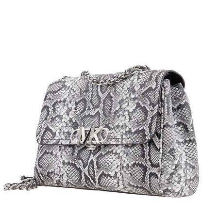 Parker Snake Embossed Leather Shoulder Bag