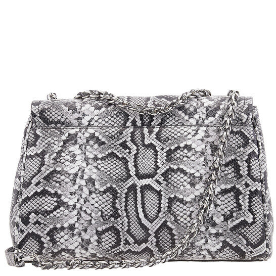 Parker Snake Embossed Leather Shoulder Bag