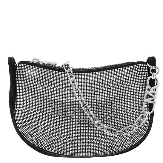Small Kendall Embellished Suede Shoulder Bag