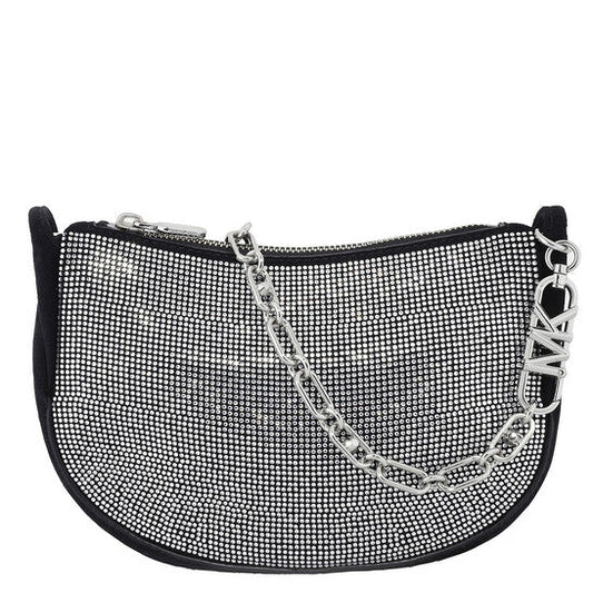Small Kendall Embellished Suede Shoulder Bag