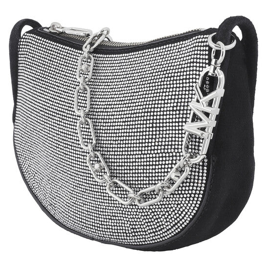 Small Kendall Embellished Suede Shoulder Bag