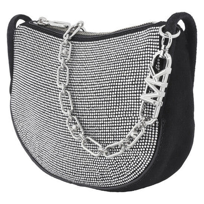 Small Kendall Embellished Suede Shoulder Bag