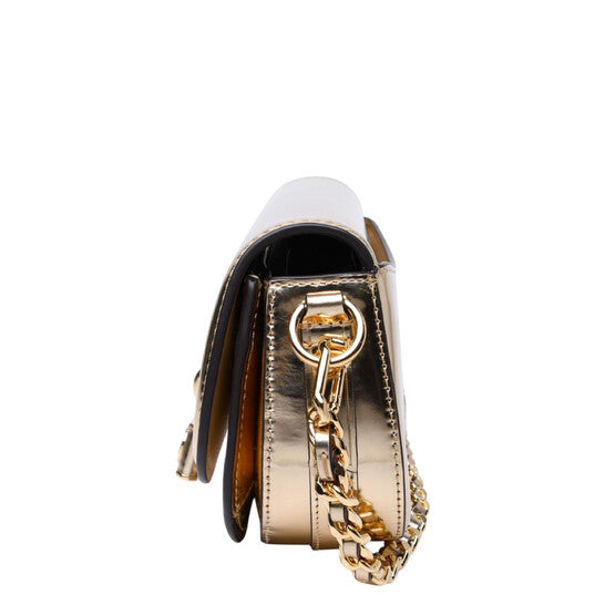 Small Mila Metallic Leather Shoulder Bag