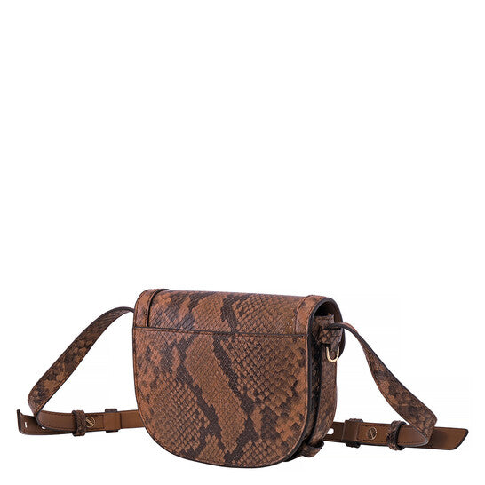 Snakeskin Effect Saddle Crossbody Bag