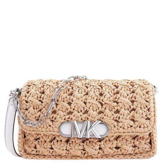 Michael Parker Medium Woven Raffia Shoulder Bag