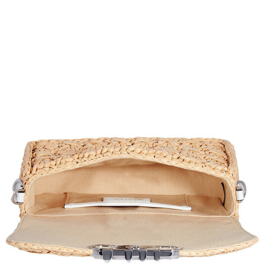 Michael Parker Medium Woven Raffia Shoulder Bag