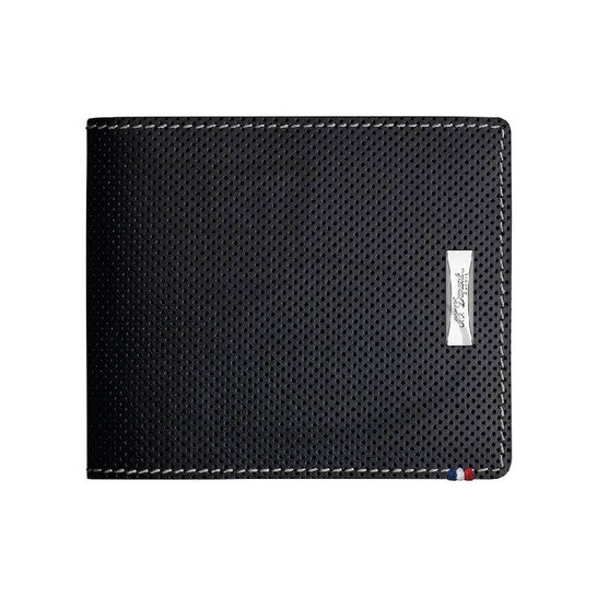 Defi Perforated 6 Card Black Leather Wallet