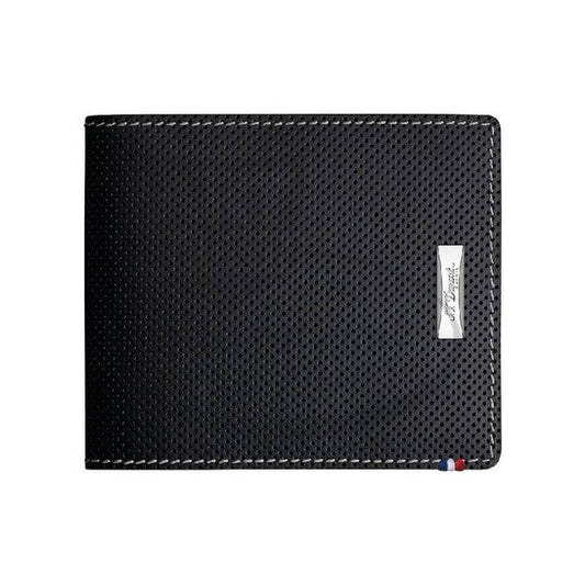 Defi Perforated 6 Card Black Leather Wallet