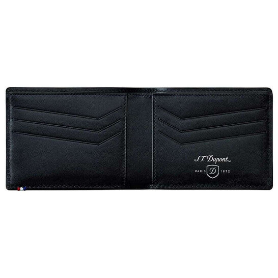 Defi Perforated 6 Card Black Leather Wallet