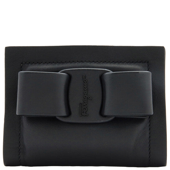 Salvatore Ladies Black Viva Bow Credit Card Holder