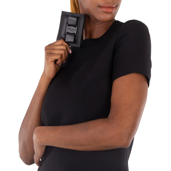 Salvatore Ladies Black Viva Bow Credit Card Holder